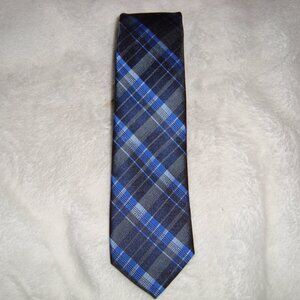 Axist Blue Patterned Neck Tie 2.5in Wide Pre-Owned 100% Polyester